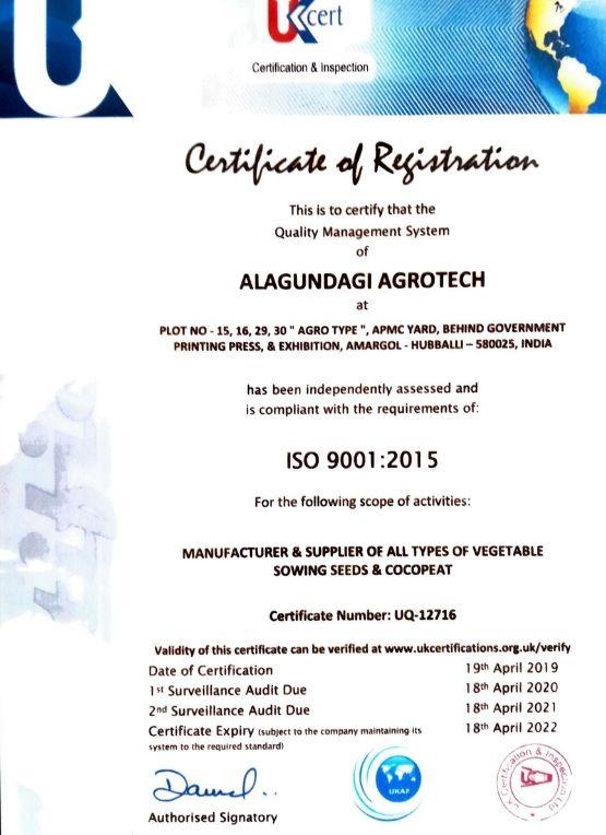 Alagundagi Agrotech Certificate of Registration